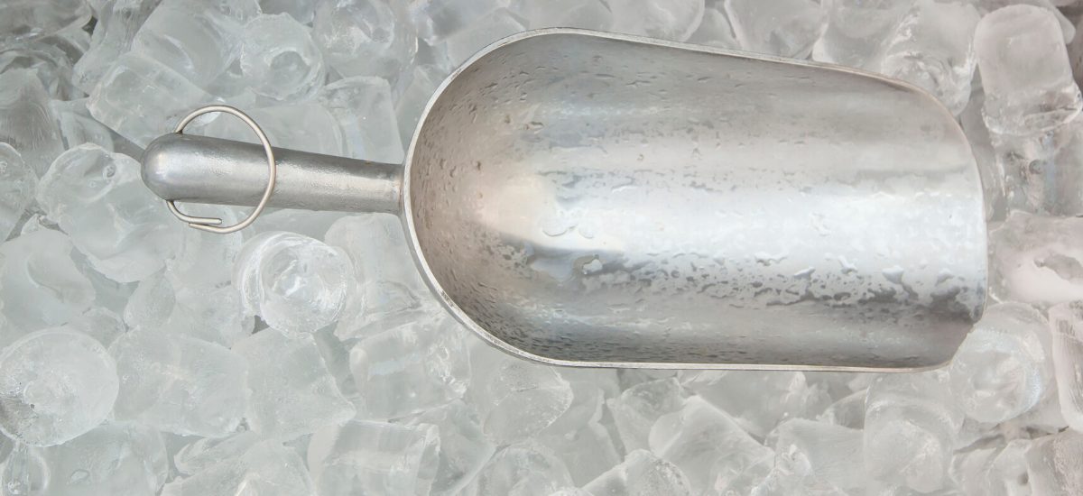 an ice scoop on ice