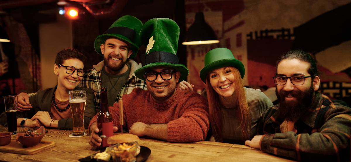 Group of people having a St. Patrick's Party