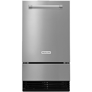 Whirlpool 18 inch home model ice machine in stainless finish