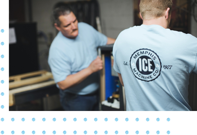 Memphis Ice technicians working on ice machine