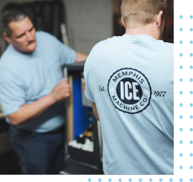 Memphis Ice technicians working on ice machine