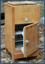 Old Wooden Icebox abandoned in the woods