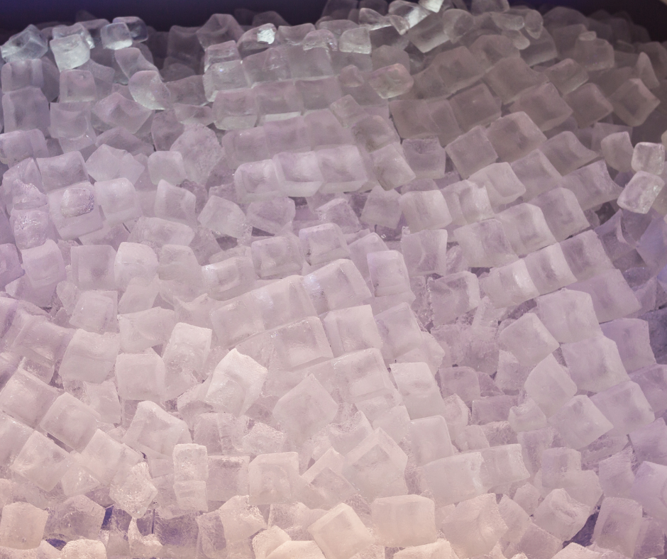 ice cubes in an ice machine